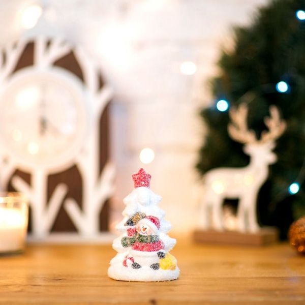 Светящаяся фигура NEON-NIGHT Home Елочка со снеговиком елка керамика